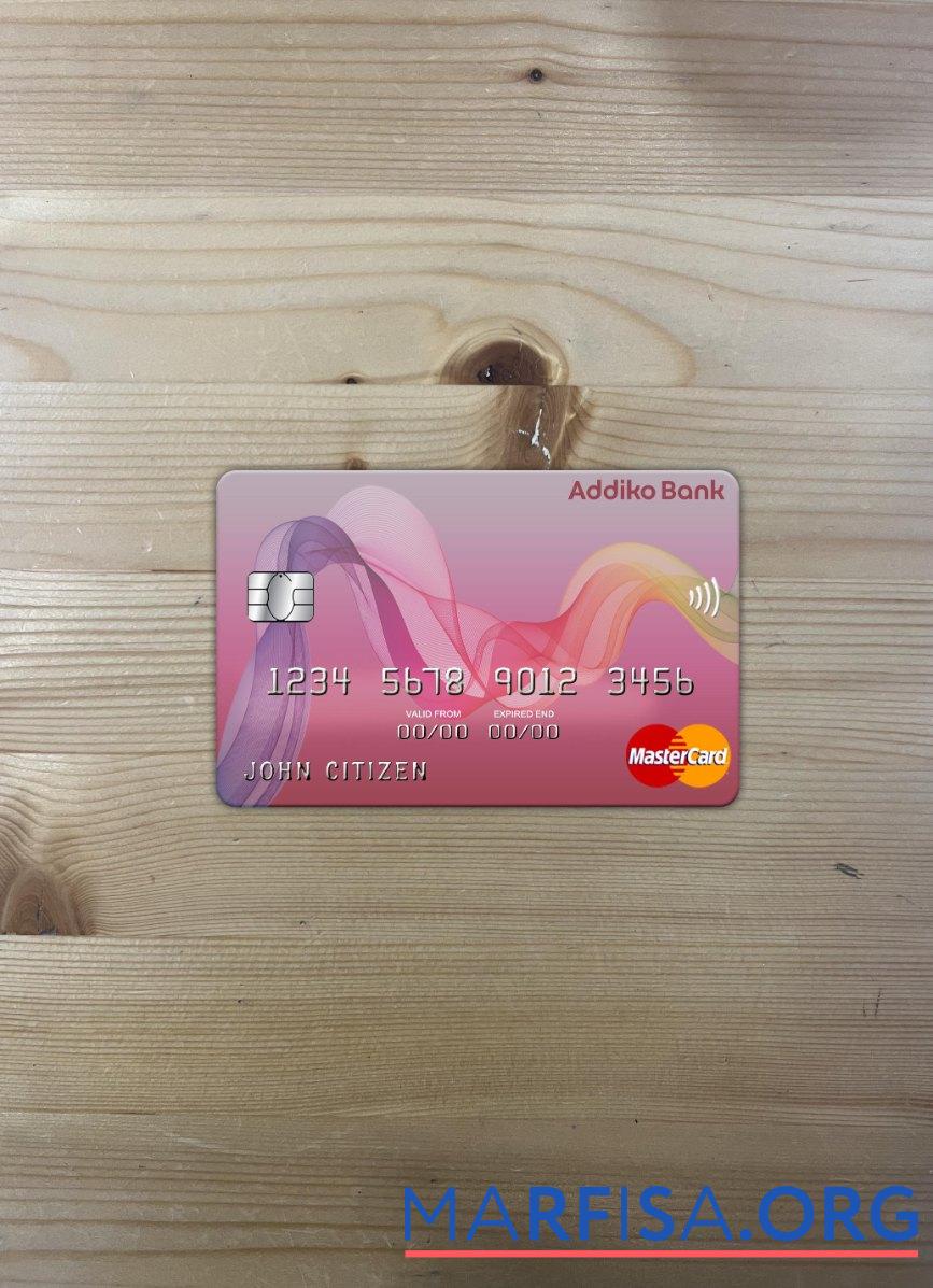 Blank Bosnia and Herzegovina Addiko bank mastercard photolook front template